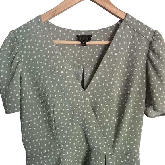 OLM Womens Blouse, Green, Dots, Size M - Picture 3 of 8